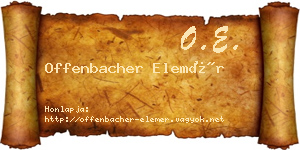Offenbacher Elemér névjegykártya