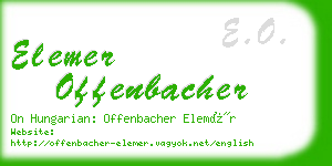 elemer offenbacher business card